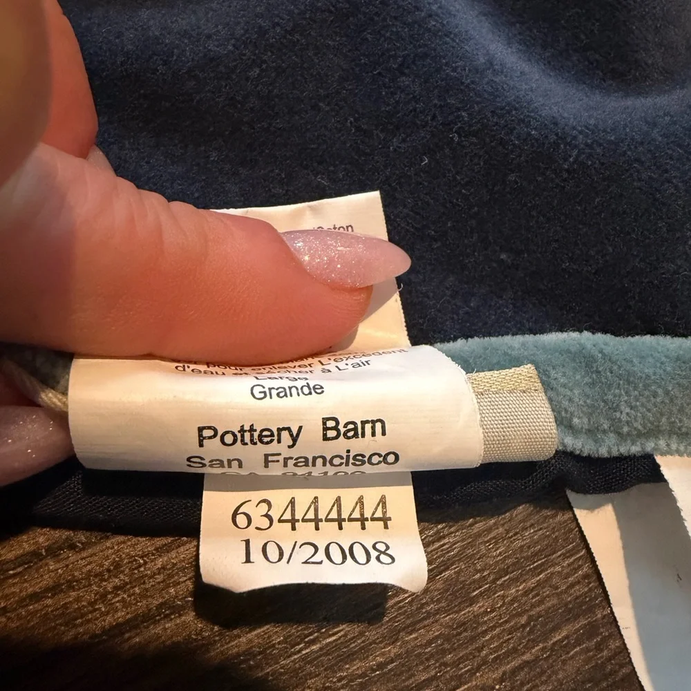 Pottery Barn Vintage Velvet Tree Skirt Blue Paisley Embroidered Tree Skirt Large